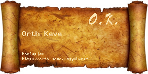 Orth Keve névjegykártya